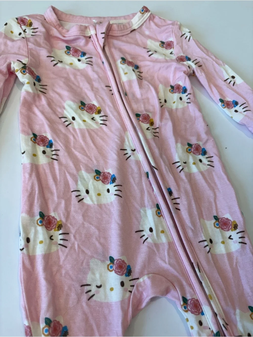 Posh Peanut x Hello Kitty Pink Zippy Footed One-Piece 0-3Months